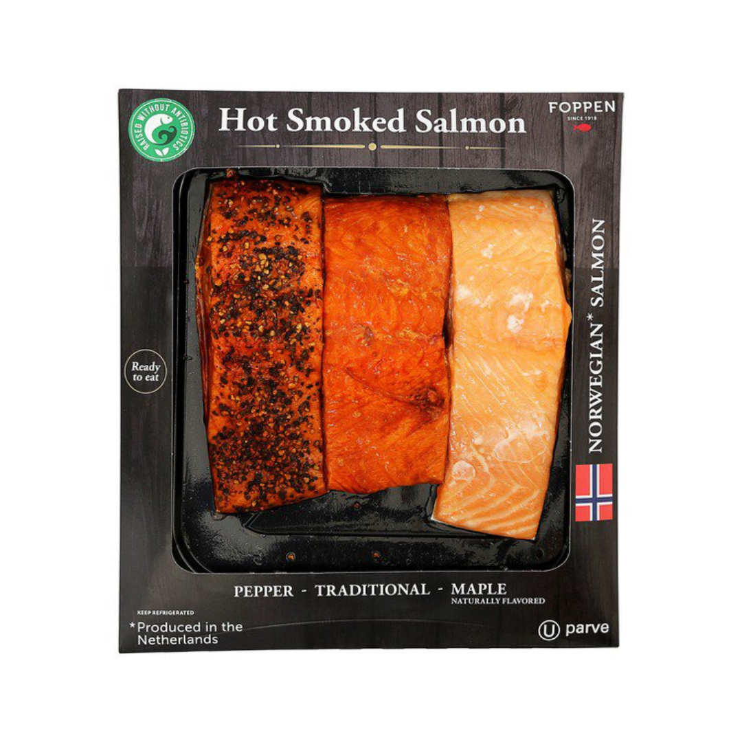 Foppen Hot Smoked Salmon - The Pepper ,The Traditional & The Maple - 12 Oz