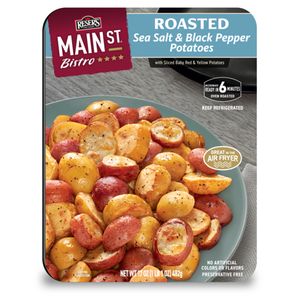 Oven-roasted potatoes, sea salt and black pepper