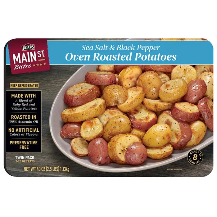 Oven-roasted potatoes, sea salt and black pepper