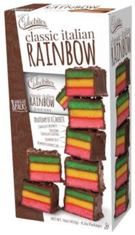 Cakebites Classic Italian Rainbow – 16 oz (8 Individually Wrapped 2-oz Packs)