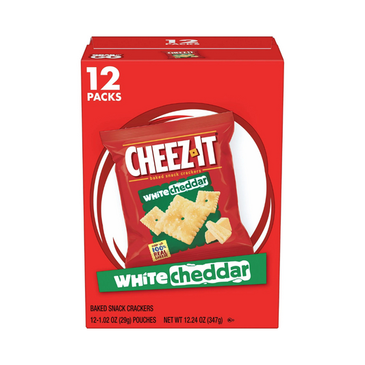 Cheez-It White Cheddar Baked Snack Crackers, Cheese Crackers, 12 Count