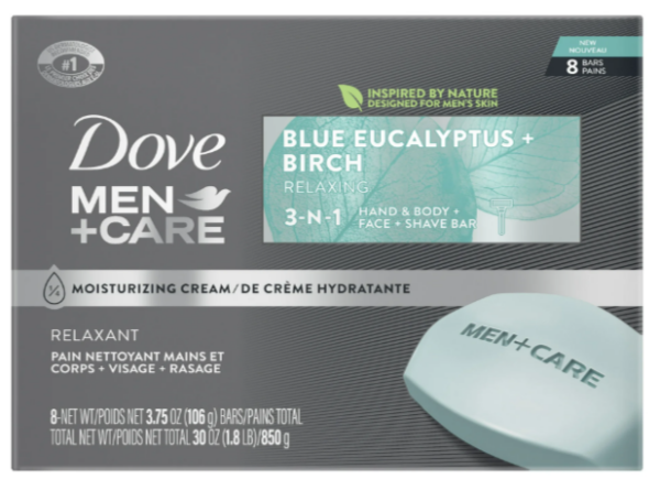 Dove Men + Care -  Blue Eucalyptus Birch - 8 pack