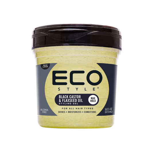 Hair Gel alcohol Free - Eco Styler Black Castor & Flaxseed Oil Hair Styling Gel - 16 oz
