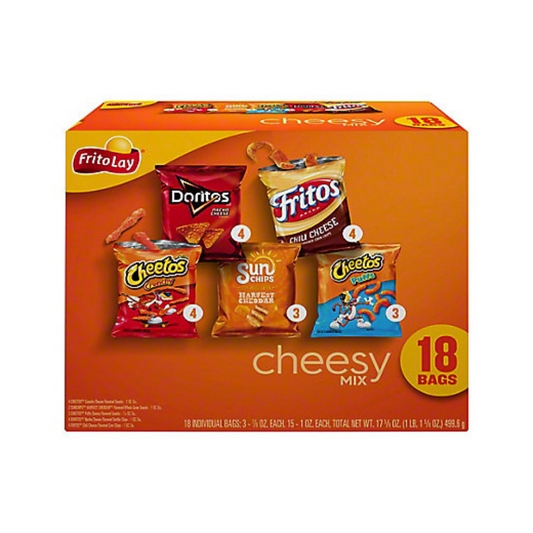 Frito-Lay Cheesy Snack Chips Variety Pack - 18 Count Multipack Box