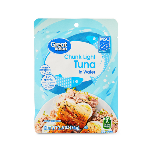 Great Value Chunk Light Tuna in Water - 2.6 oz Pouch