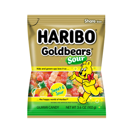 Haribo Gold Bears - Haribo Gummys Sour - 3.6 Oz