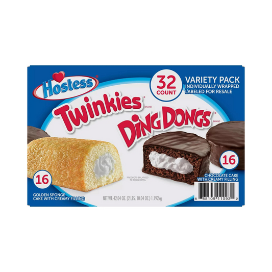 Hostess Twinkies and Ding Dongs Variety - Pack of 32