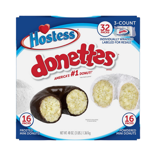 Hostess Products - Hostess Mini Donuts Powdered &amp Chocolate Frosted 32 pack