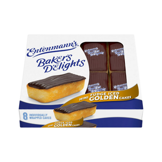 Entenmann's Baker's Delights Fudge Iced Golden Mini Cakes - 8 ct