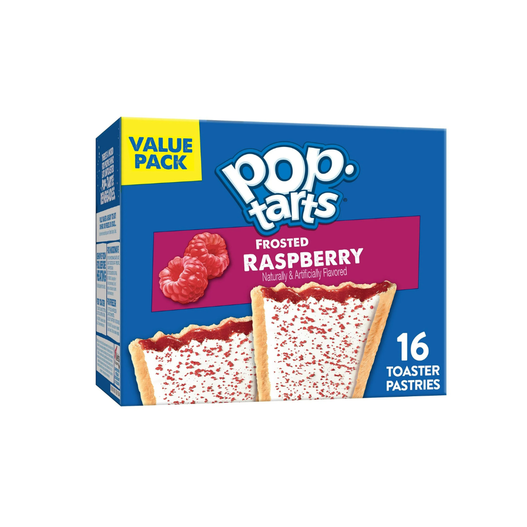 Pop-Tarts Frosted Raspberry Toaster Pastries, Breakfast Foods, Shelf-Stable, 27 oz (16 Count)