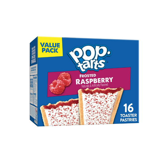Pop-Tarts Frosted Raspberry Toaster Pastries, Breakfast Foods, Shelf-Stable, 27 oz (16 Count)