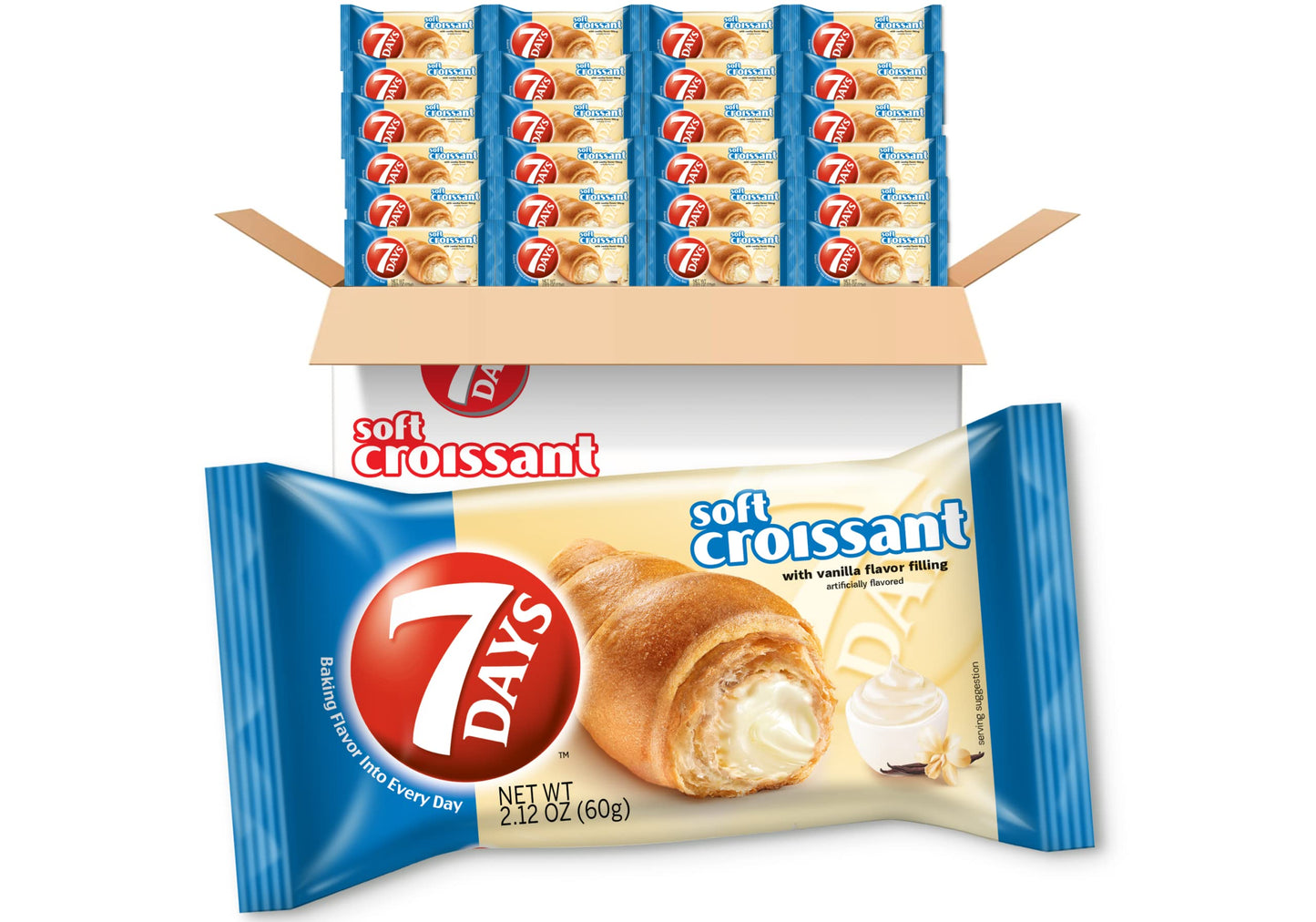 Soft Croissant, Vanilla Filling (Pack of 12)