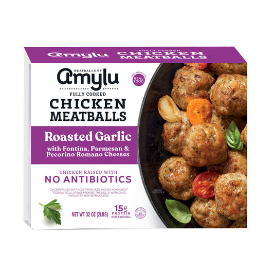 Chicken meatballs with roasted garlic